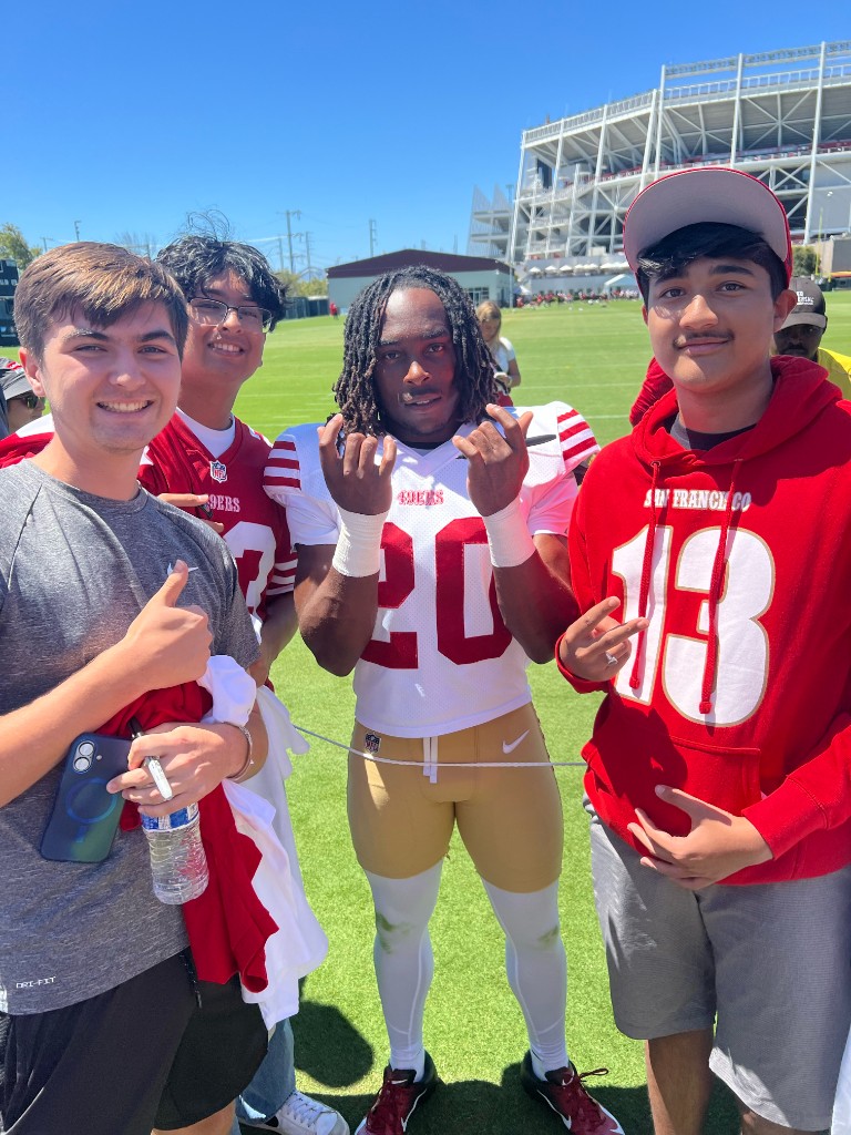 With friends at 49ers training camp
