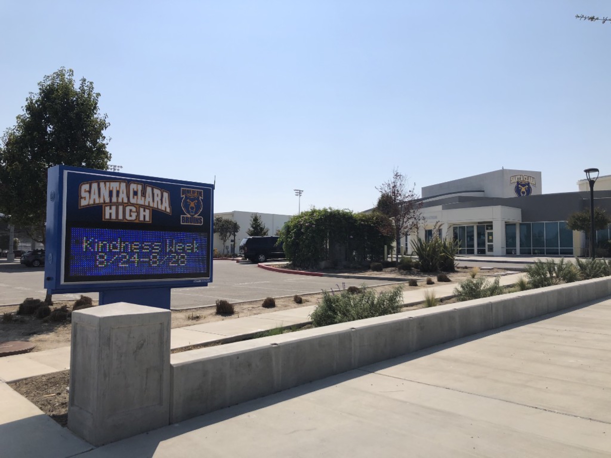 Santa Clara High School campus and marquee